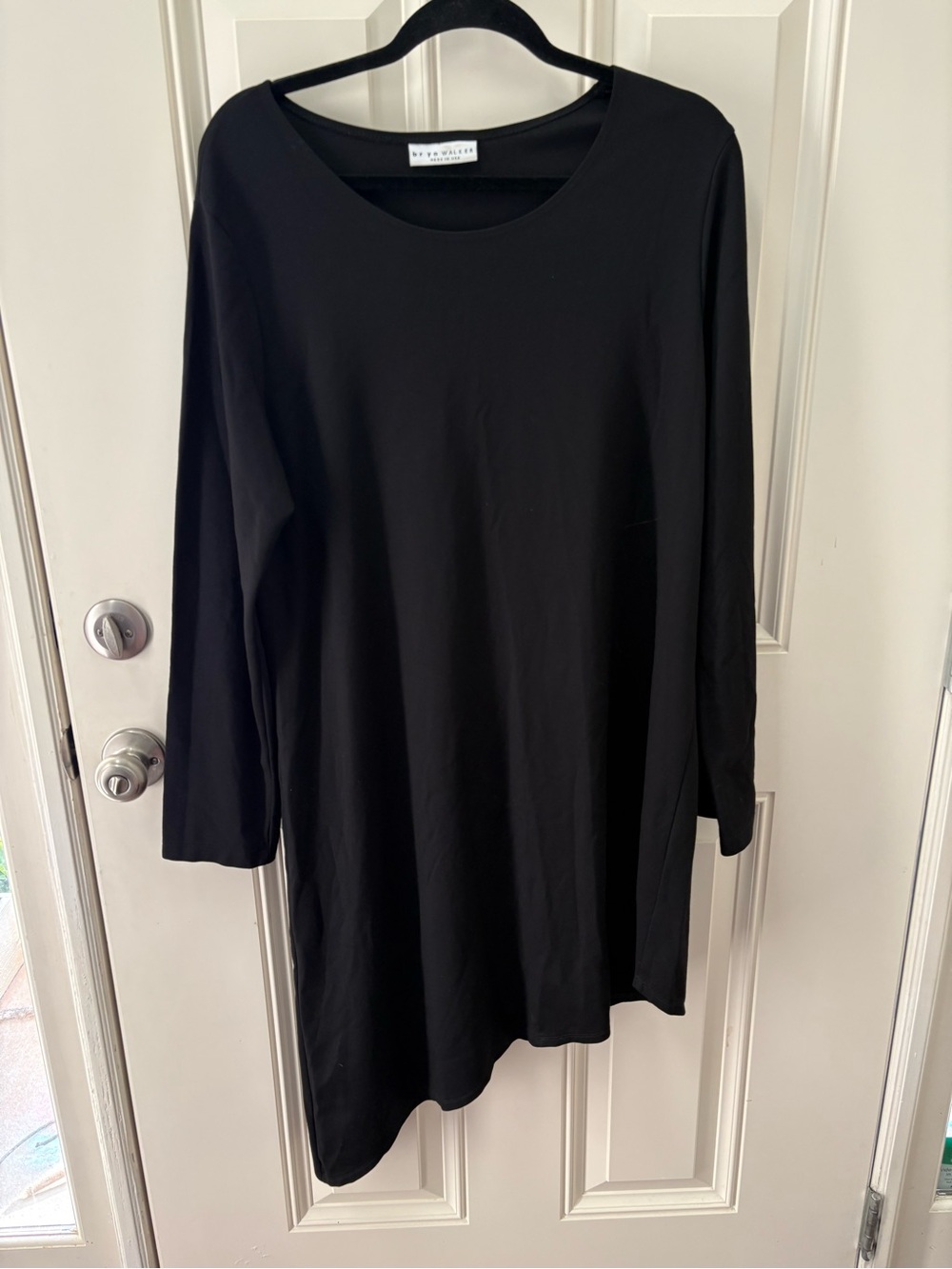 Bryn Walker Asymmetrical Hem Black Knit Top Size XL